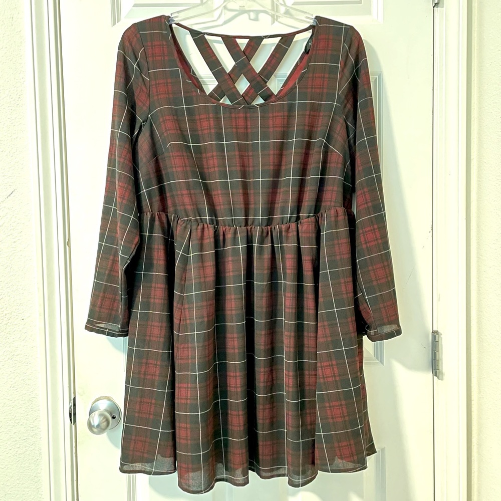 Torrid Plaid Crossback Skater Dress